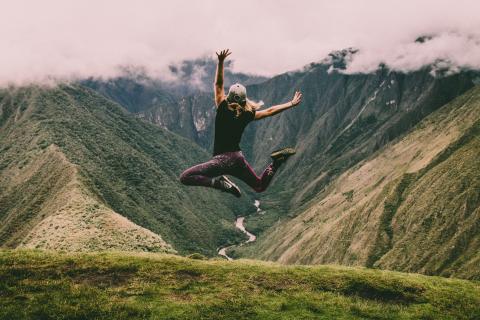 Picture of a girl jumping representing activity in relations to The Hidden Markets blog Active versus passive recruitment - what it means for you